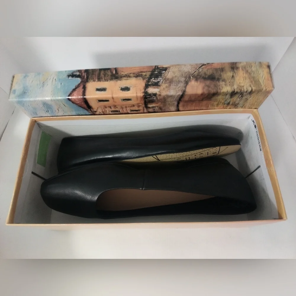 New Black Leather Flats - Size 10 - Picture 2 of 7